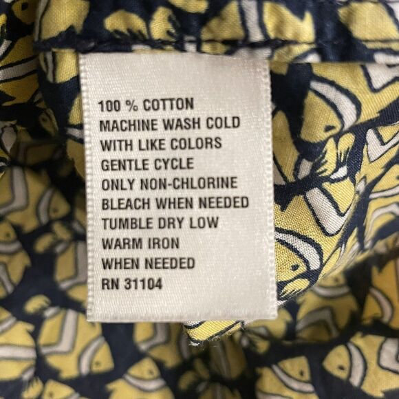Crown & Ivy Top Fish Print Cotton Button Up‎ Shirt Womens L - Picture 4 of 7